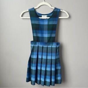 Becky Thatcher Jumper Dress Girl's 6X School Uniform Plaid Blue Green Preppy